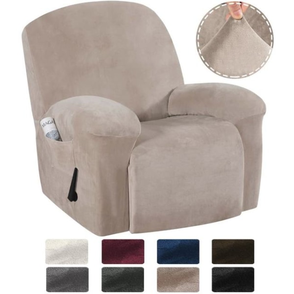 Sammet Fåtöljöverdrag Skydd Elastiskt Allomfattande Massage Soffa Överdrag Öronlappsfåtölj Soffa White