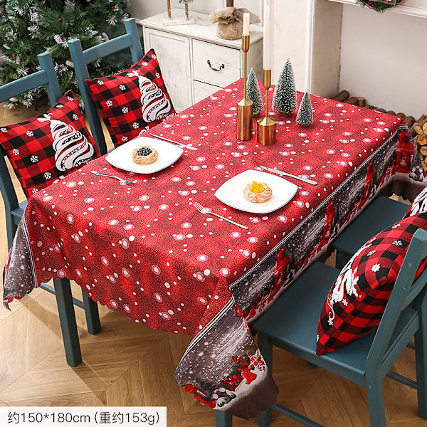 Dekorative juleduk med kreativt juletrykk, bordløpere, juletrepynt Christmas printed tablecloth-C