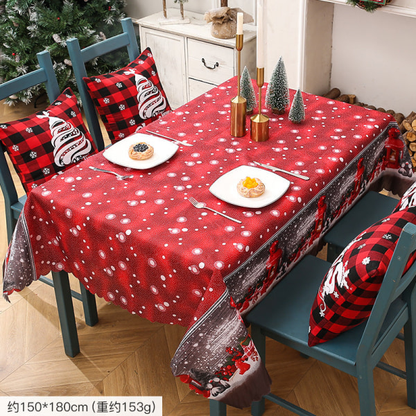 Jul Dekorativ Kreativ Juleprint Dug Bordløbere Julebord Dekoration Forsyninger Christmas printed tablecloth-D