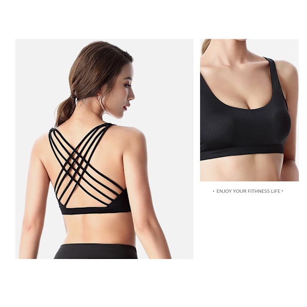 Yoga BH för Kvinnor Push Up Trådlös Löpning Gym Träning Yoga Underkläder Red XL