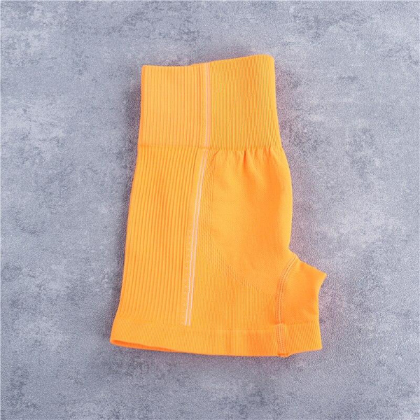Yoga Set Crop Top BH Shorts Leggings Träningskläder Aktiv Fitness Gym Kläder Orange shorts S
