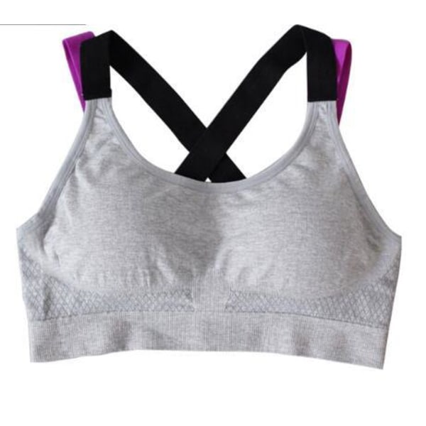 Yoga BH andas snabbtorkande Top Stötsäker Cross Back Gym Running BH 04(with pad) L