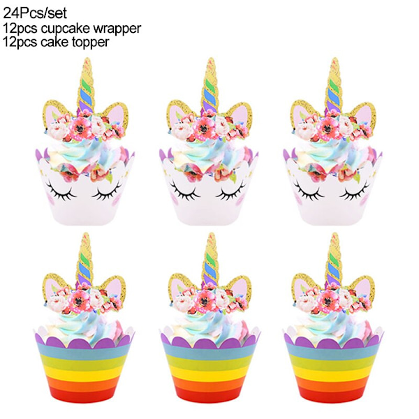 Regnbue Enhjørning Bursdagsfest Dekorasjon Engangsservise Sett Enhjørning Ballong Jente Baby Shower Barn Bursdagsfest Utstyr number2 set2