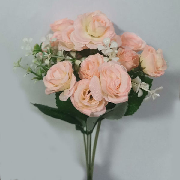 15 Huvuden Mini Rosor Bukett Konstgjord Blomma Bröllopsscen Layout Falska Blommor Vardagsrum Skrivbord Jul Heminredning Tillbehör Wine red