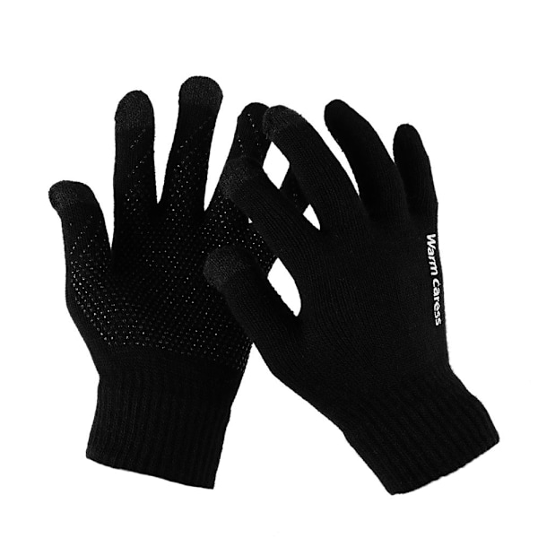 2023 Elastiska Fullfingerhandskar Varma Tjocka Cykelkörningsmode Dam Herr Vinter Varma Stickade Yllehandskar Utomhus A-1 One Size