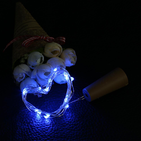 1M 10LED Kuparilanka LED-keijuvalot Korkki Viinipullo Kotiin Juhliin Häihin Joulu Sisustus DIY LED-nauhat & Koristevalot Cool white 1M 10LEDs