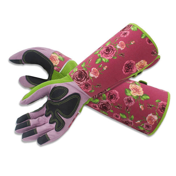 Hagehansker for kvinner, hagearbeid, arbeidsbeskyttelse, slitesterke, anti-kutt, anti-stikk, trimhansker Pink Average size