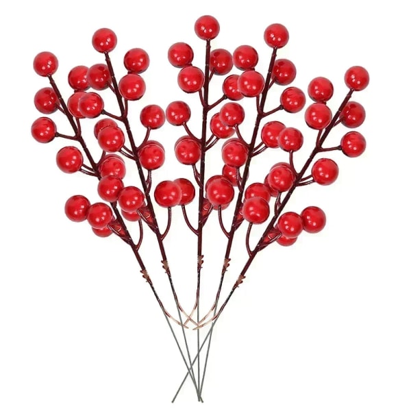 1-10 st Jul Simuleringsbär 14 Bär Konstgjord Blomma Frukt Körsbärsväxter Hem Juldekoration DIY Gåva B-5 PCS