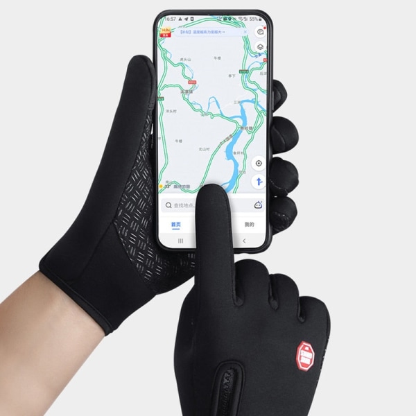 Vinterhandsker til mænd og kvinder, touchscreen, varme udendørs ridehandsker, kørehandsker, motorcykelhandsker, kolde handsker, vindtætte og skridsikre damehandsker Gray XXL