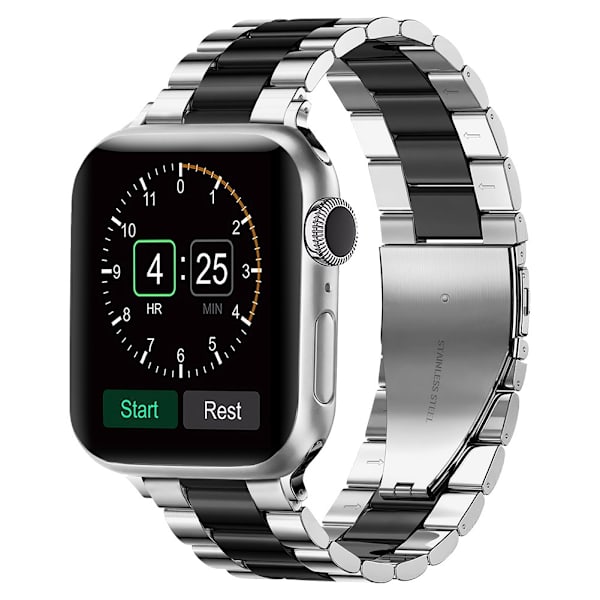 Klockarmband för Apple Watch iWatch för S10-42mm 38/40/41mm Silver Svart