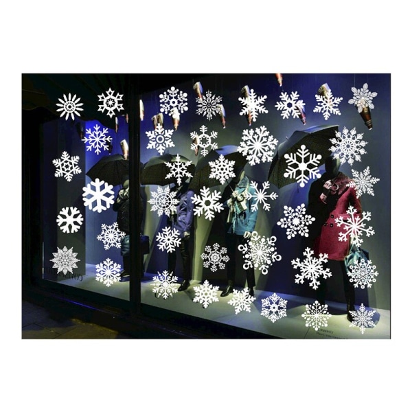 God Jul Klistermärken Fönster Klistermärken Försköna Snöflinga Väggdekaler Nyårsfest Glasdekaler För Hem Nytt År Navidad 10