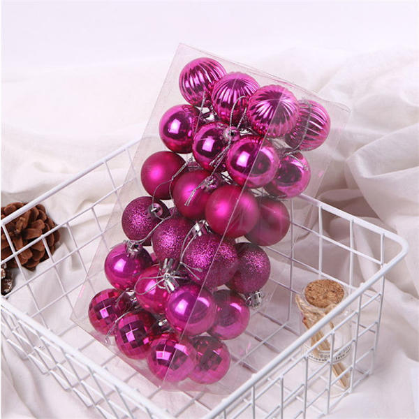 Julgranskulor Set 4cm Juldekorationer Julgransprydnad Specialformade Kulor 4cm36 pack Pink