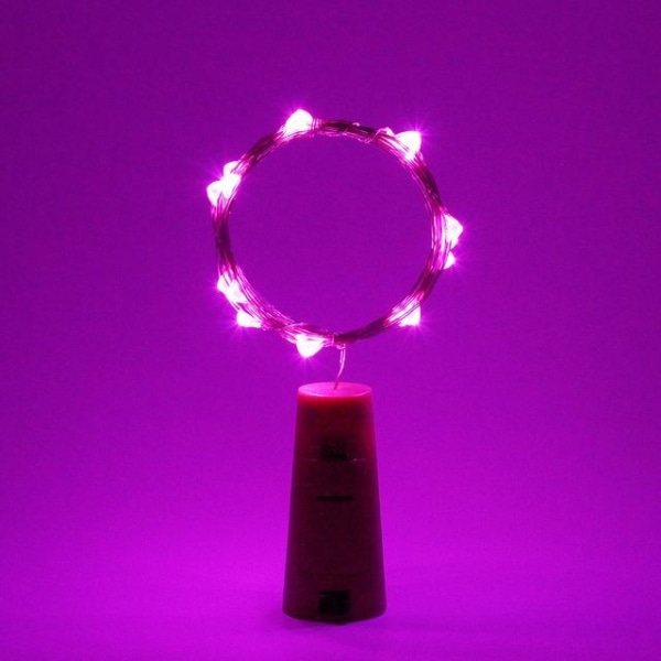 1M/2M LED Ljusslingor Koppar Silvertråd Fairy Light Girlang Flaskpropp För Glas Hantverk Bröllop Juldekoration Red 1M 10LEDs