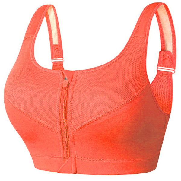 Joogaliivit Naisille Iskunkestävät Kuntosalipaita Urheiluliivit Vetoketjullinen Iso Nainen Push Up Rintaliivit Urheiluvaatteet Orange XL