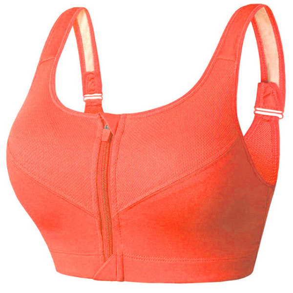 Joogaliivit Naisille Iskunkestävät Kuntosalipaita Urheiluliivit Vetoketjullinen Iso Nainen Push Up Rintaliivit Urheiluvaatteet Orange XXXL