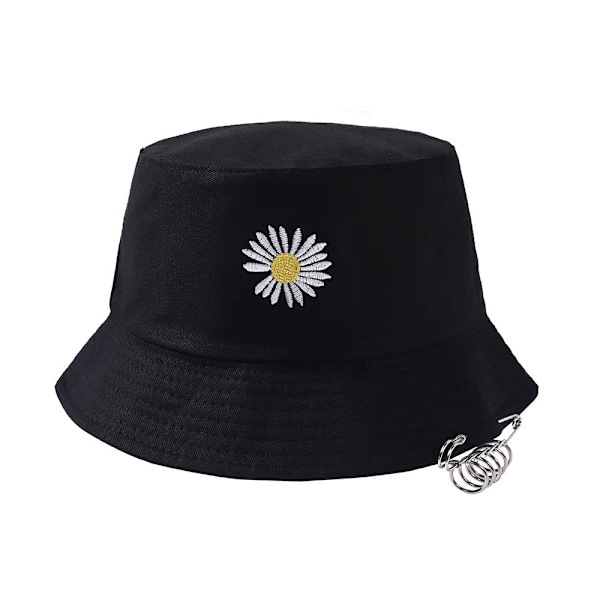 Dame bucket hat Ring Sød Dame Flad Mode Sort Bob Hat Hip Hop Fiskehat Sommer Panama Fisker Streetwear Ny Hat Gold One Size