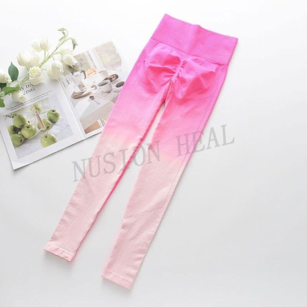 Set Gym Fitness Kläder Tränings Leggings Sportkläder för kvinnor pant-rose M