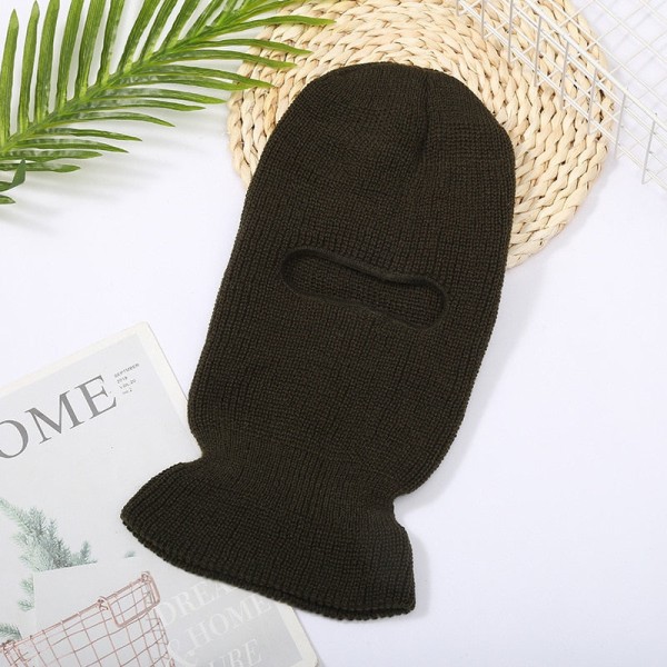 Unisex Kokokasvon peittävä 1-reikäinen hiihtomaski Balaclava Pipopipot Miehille Naisille Armeijan taktinen Cs Tuulenpitävä neulepipo Talviset lämpimät pipot Army green