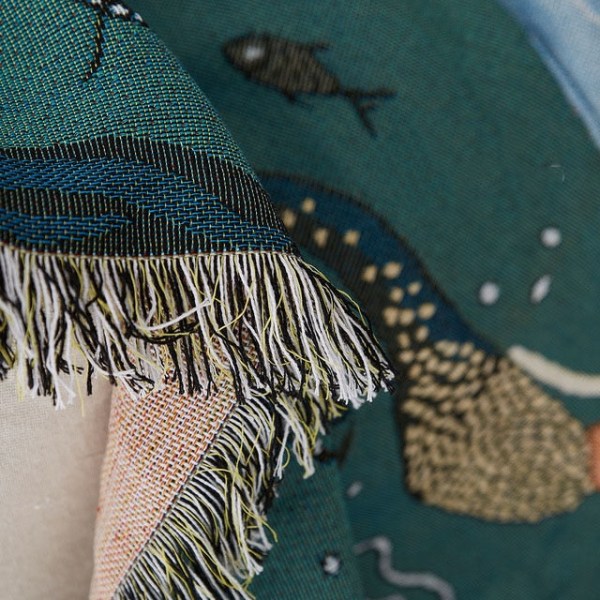 Nordisk tegneserie sofaplaid og tæpper Havfrue strikket sofahåndklædebetræk boho indretning Anime plaid sengetæppe Rejse Picnic måtte tæppe 1 130X160CM