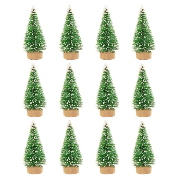 20/30cm Mini Juletræ Julekunstigt Bordplade Dekorationer Festival Miniature Træ Hjem Værelse Skrivebord Ornamenter Nytår 12pcs Grass Green nomal