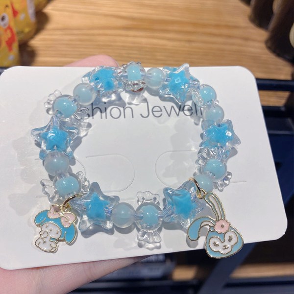 Koreansk stil Nye pigers niche tegneseriearmbånd Friske børn Krystalperlebesat Cinnamoroll Babycinnamoroll Studentersmykker Pink Melody carriage pink bracelet