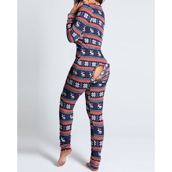 Julepyjamas Matchende Familie Pyjamas Mode Pyjamas til Kvinder Knaplukket Flap Voksne Loungewear Nyt Design Lounge Wear Hjemmetøj style 2 M