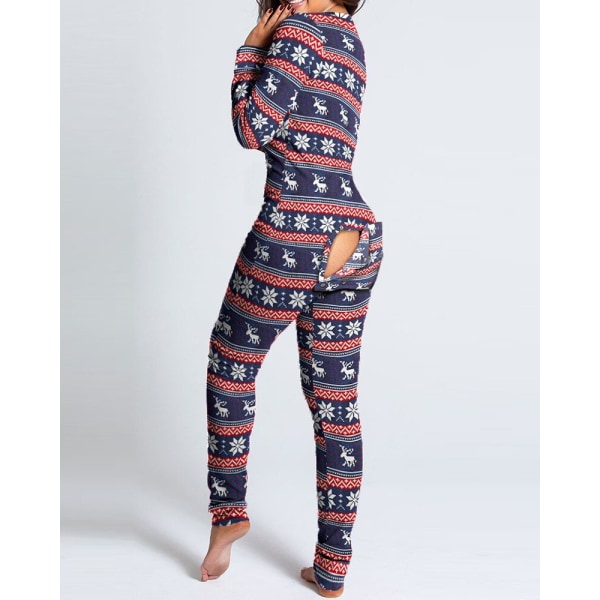 Julpyjamas Matchande familjepyjamas Modepyjamas för kvinnor Knäppt klaff Vuxna Loungewear Nyhet Design Loungewear Hemkläder style 1 L