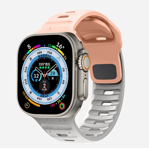 Klockarmband för Apple Watch iWatch 38/40/41/S10-42mm rosa+grå