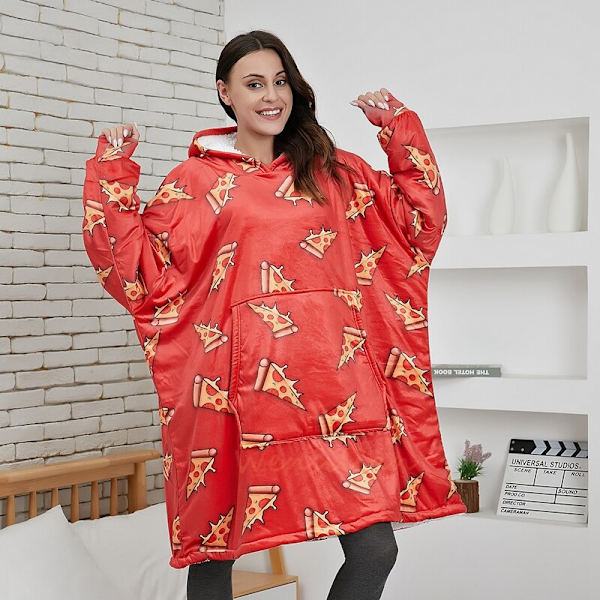 Dame Tæppe Sweatshirt Kåbe Vinter Hættetrøjer Udendørs Hættefrakker Varm Komfort Badekåbe Jule Fleece Tæppe Sudadera Mujer hmy623gray One Size