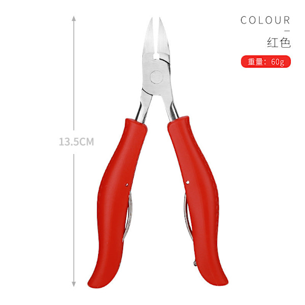 Nagelbandsång Nagelknipsare Set Tånagelbandstång Pedikyr Dubbelfjäder Inåtväxt Nagel Böjd Nästång Red S15 pliers PP