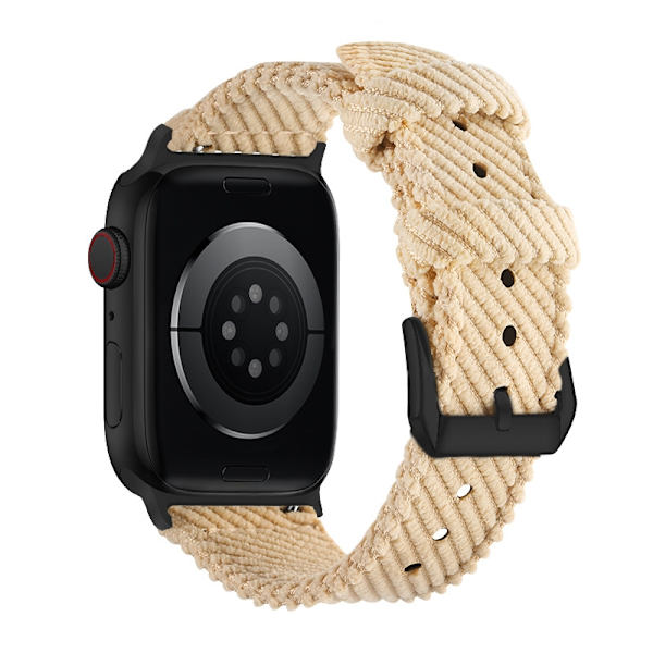 Klockarmband för Apple Watch iWatch för 38-40-41mm beige-svart spänne