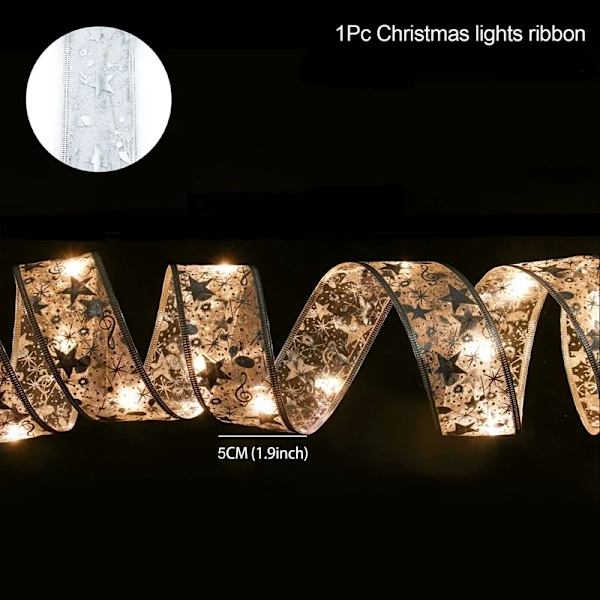 Julband Ljusslinga God Jul Dekorationer För Hemmet 2023 Julgransprydnad Xmas Navidad Gåvor Nyår 2024 Silver warm light 2M 20LED