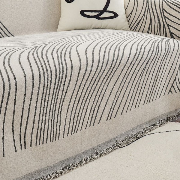 Yleiskäyttöinen Kaksipuolinen Chenille North Liukumaton Täysin Peittävä Yleiskäyttöinen Sohvanpäällinen Täyspeitteet Coffee color line cover cloth 180*260