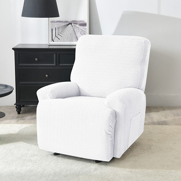 Jacquard Lænestolsbetræk til stue Elastisk lænestolsbetræk Relax Sofa Betræk Relax Lænestolsbetræk White
