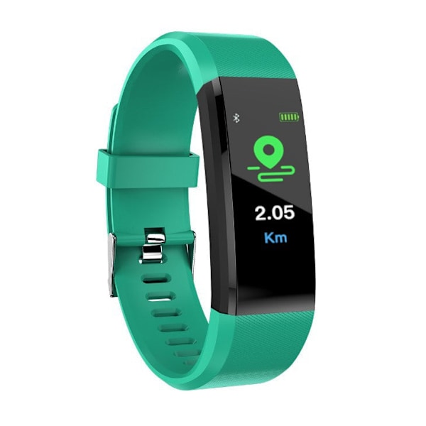 Smart Armband Blodtrycksmätning Informationspåminnelse Multifunktionell Student Vuxen Hälsa Sport Stegräknare Klocka Cyan