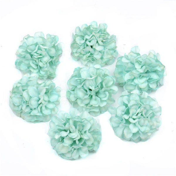 100 st/lot Silke Hortensia Konstgjorda Blomhuvuden För Bröllop Juldekoration DIY Krans Scrapbooking Hantverk Falska Blommor Bean paste