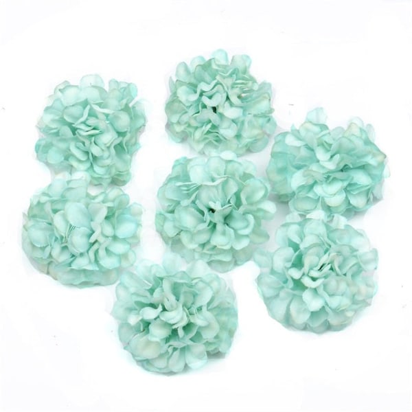 100 stk./lot Silke Hortensia Kunstige Blomsterhoder For Bryllup Juledekorasjon DIY Krans Scrapbooking Håndverk Falske Blomster Bean paste