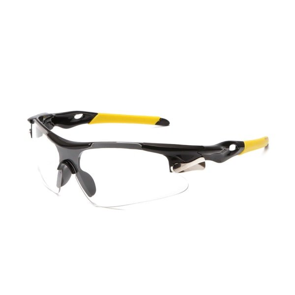 Ulkoilu Urheilu Pyöräily Tuulenpitävät Pölytiiviit Aurinkolasit Aurinkosuoja UV400 Miesten ja Naisten Aurinkolasit Bright black frame transparent sheet 17cm