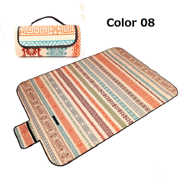 Bärbar Hopfällbar Picknickmatta Utomhus Campingmatta Nationell Stil Tryckt Tjockare Fuktsäker Pad Strandfilt Baby Turistmatta Color 04 200x200cm