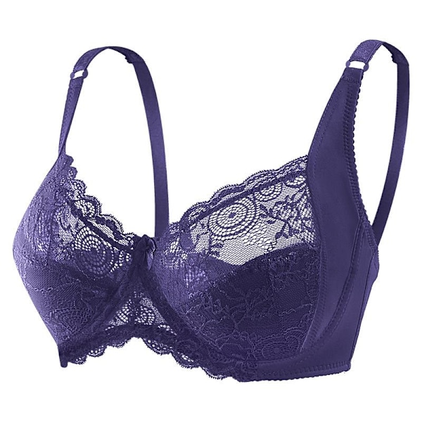 Stor G-kupa BH Underkläder Stålring Stor Storlek Fet MM Samlande BH Kvinnor Purple 100G