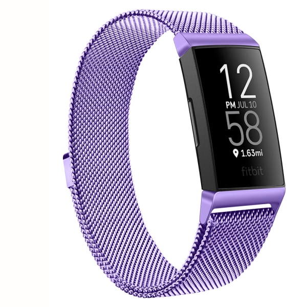 Magnetiskt Milanese-armband i metall för Fitbit Charge 4 3, ersättningsarmband för Fitbit Charge 3 SE, armband för män och kvinnor Wine Red Size L