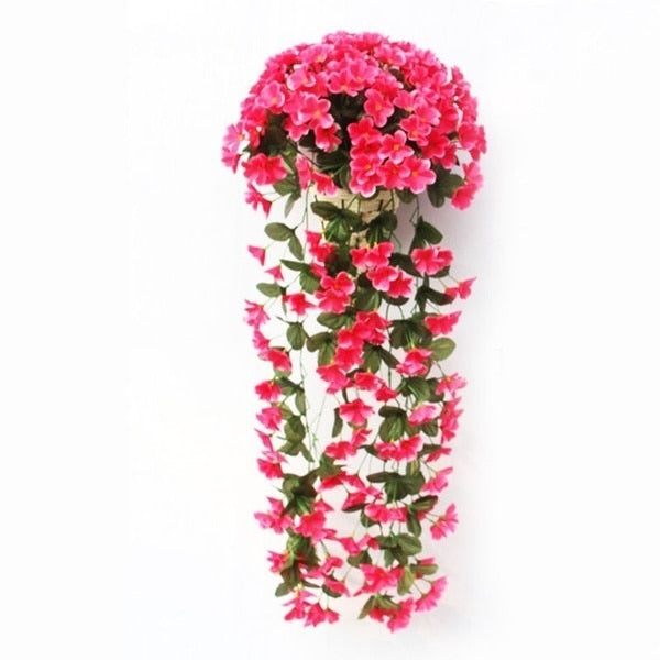 5-bladig orkidé, konstgjord blomma, festdekoration, simulering, konstgjord blomma, bröllop, jul, trädgård, vägghängande korgblomma Pink