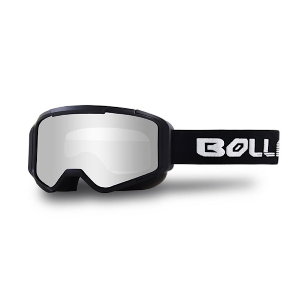 Motocross-lasit, laskettelu, MX, maastoajolasit, moottoripyöräily, ulkoilu, pyöräily, ATV-lasit, crossipyörälasit Black frame silver-strip 17cm