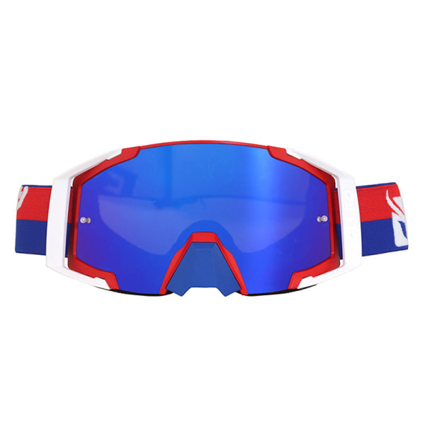 Off-Road Hjälmglasögon Outdoor Racing Goggles Ridglasögon Skidglasögon Red and Blue Frame blue lens 17cm