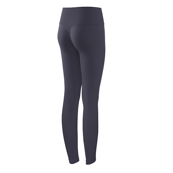 Lycra Fersken Bukser Høj Talje Yoga Bukser Dame Tætsiddende Sømløse Hofte Løft Fitness Bukser Hudvenlige Ægte Nøgen Fornemmelse Sportsbukser Phantom black S