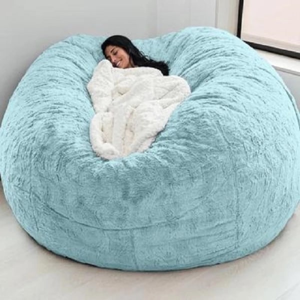 Stor Sittsäck Soffa Puff Utan Fyllning Golvsäte Futon Lazy Soffsäng Tatami Bekväm Loungestol Purple 153cmx65cm