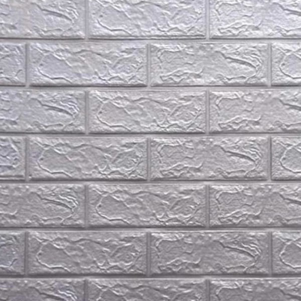 3D Kolmiulotteinen 10/20 Kappaleen Tiilikuvioinen Seinätarra Itseliimautuva Vaahtomuovitaustakuva Hopeanharmaa 10 KPL Silver Grey 10PCS
