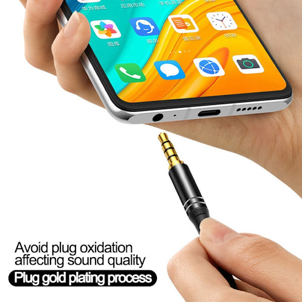 3,5 mm:n liitin uros-uros audiokaapeli Samsung Xiaomi 3,5 mm:n liitin audiokaapeli liitin auton kuulokkeiden kaiutinjohtoadapterille Silver-NotSupportMic 2m-