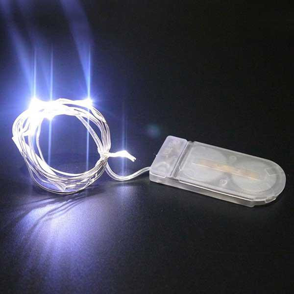 LED Batteridriven Ljusslinga Fairy Light Juldekoration Bröllop Högtid Färglampor Stjärna Cool white 1M(20 LED)