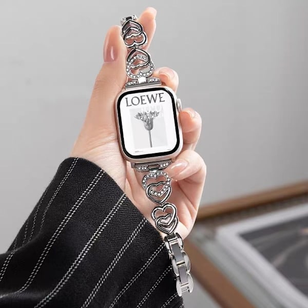 Urrem til Apple Watch iWatch 38/40/41/s10 generation 42mm sølv